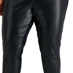 Calvin Klein NWT Size Faux-Leather Front Leggings Compression Stretch Black 2X Photo 0