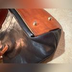 Valentina Black and Brown Shoulder Bag with Leather Handles Photo 8