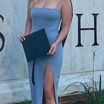 Revolve Blue Bodycon Midi Dress Photo 4
