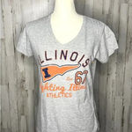 Anvil University of Illinois Fighting illini Women's Medium Gray Short Sleeve T-Shirt Photo 0