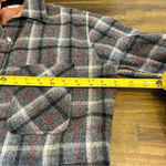 Briggs New York Briggs Vintage Plaid Wool Shirt Button Down Zipper Boxy Grid Window Pane Gray M Photo 11