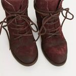 FREEBIRD by Steven cage distresssed lace up boots red burgundy 10 Photo 2