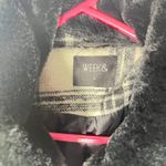 Plaid Winter Coat w/ Faux Fur Collar Black Size L Photo 6