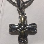 Premier Designs  Cross Clover Flower Necklace Silver tone 20" Photo 2