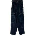 BDG SZ 25 Relaxed Skate Jeans Hi-Rise Cargo Pockets Elastic Waist Zip-Fly Black Photo 4