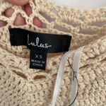 Lulus Crochet Knit Maxi Dress Cream Sleeveless Boho Beach Vacation XS Photo 3