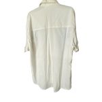 Madlee Original XS Hibiscus Floral Button Down Australian Made White Cotton New Photo 2