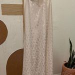 Oscar de la Renta Vintage Pink Floral Inlay Lace Trim Sleeve Midi Slip Dress Photo 6