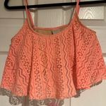 Xhilaration ‎ Melon Coral Crochet Adjustable Straps Bikini Top Women’s Large Photo 1