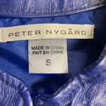 Peter Nygard  Leather & Knit‎ Blue Jacket Size Small Long Sleeves Photo 6