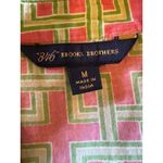 Brooks Brothers  Shirt Women Medium Pink Green Geometric Cotton Tunic top Preppy‎ Photo 7