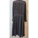 Who What Wear Sheath Dress Black White Pinstriped Long Sleeves Button down small Photo 5