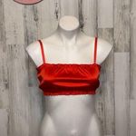 BP . Red Satin Crop Top Small | Adjustable Spaghetti Strap Cami Bralette Photo 0