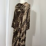Hand made velour leopard print maxi dress size medium Brown Photo 10