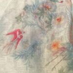 Marciano Nicole  Cream Sheer Floral and Bird Infinity Scarf Photo 1