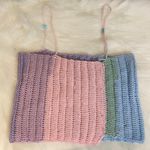 Pastel Knitted Crop Top Size S/M Handmade knitted Crop Top pink Blue Purple Photo 12