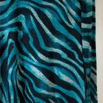 Clara Sun Woo Teal Black Zebra Print Long Sleeve Tunic Top Womens Medium M Blue Photo 0