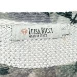 Luisa Ricci Italy Floral Knit Sweater Small Yellow Gray Dolman Lightweight Boho Photo 9