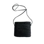 TLC Black Straw Woven Summer Crossbody Picnic Bag Photo 3