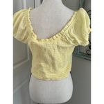 Love Tree  Boho Peasant yellow crop top blouse/puff sleeves Photo 4