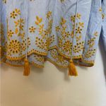 ZARA ‎ Blouse FLORAL EMBROIDERY Stripe VOLUMINOUS Sleeve Size Small Photo 5