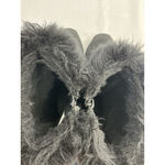 Womans Winter Boots 8 Side Zip Quilted Wrap Around Tie Fur Cuff Black Photo 5