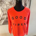Sundry ‎ Good Vibes Basic Crew Neck Pullover Sweatshirt Color Poppy - Size Small Photo 2