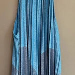 Free People Pleated Love Metallic Two- Tone Blue Mini Dress Size XL Photo 3