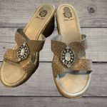 Yellow Box  Sandals Wedges Womens 7 Tan Rhinestone Photo 12