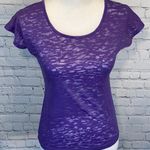 Delia's T-Shirt Cut Out Back Burnout Purple-Small Photo 0