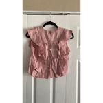 Karina Grimaldi Karina‎ Grimaldi Revolve S Pink Ruffle Linen Blouse Button Back Feminine Fairy Photo 6