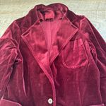 Red Velvet Blazer Jacket Vintage Chic Classic Holiday Christmas Size Small Photo 2