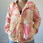 Volcom Enemy Stone Windbreaker Hooded Pink Orange Tie Dye Photo 2