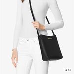 Michael Kors Large Jet Set Messenger Bag Black Saffiano Leather Photo 1