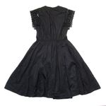 Sandro NWT Lidwine in Black Cotton Poplin Lace-Trimmed A-Line Dress 36 / US 4 Photo 4