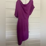 Elliatt  Carson Satin One Shoulder Asymmetric‎ Midi Dress Purple Orchid New Photo 6