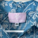 Michelle Farmer 100% Cotton Blue Floral Printed Mini Dress Size: M Size M Photo 3