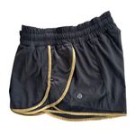 Lululemon Super Squad Short Black Gold Size 6 Run Gym 3" Gym Run Walk Photo 2