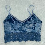 Forever 21  Crochet Lace Blue Tie Dye Cropped Cami Photo 3