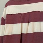 Jacks Oversized Maroon Striped Round Neck Long Sleeve Blouse Top Size X Small Photo 4