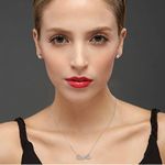 NWT Silver 'Love' Necklace and Stud Earrings set, beautiful gift, stocking stuffer Photo 4