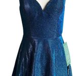 B Smart Blue Metallic Cocktail Padded Party Dress Women's Junior Size 5 NWT 6 Photo 0