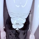 Nwt fashion black strappy corset style closures maxi long sleeveless dress xl Photo 7