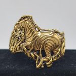 VINTAGE Handmade Golden Zebra Cuff Bracelet Mid Photo 6