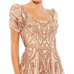 Mac Duggal   5434 Short Sleeve Beaded A-line Tea Length Dress Photo 3