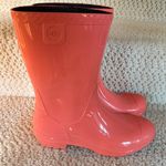 UGG  Pink Rubber Waterproof Mid-Calf Rain Boot Photo 4