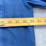 Old Navy  Linen Blend Top Button Down‎ 3/4 Sleeve Casual Blue Shirt XL Coastal Photo 9