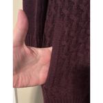 CAMBRIDGE Dry Goods Burgundy Full Zip Cable Knit Hooded Sweater Size M Red Size M Photo 3