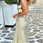 ZARA midi dress satin sleeveless tube olive green wedding party summer Photo 8