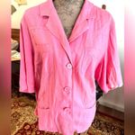 Merona Y2K LINEN Pink Women's CROP Jacket W SCARF Photo 1